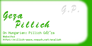 geza pillich business card